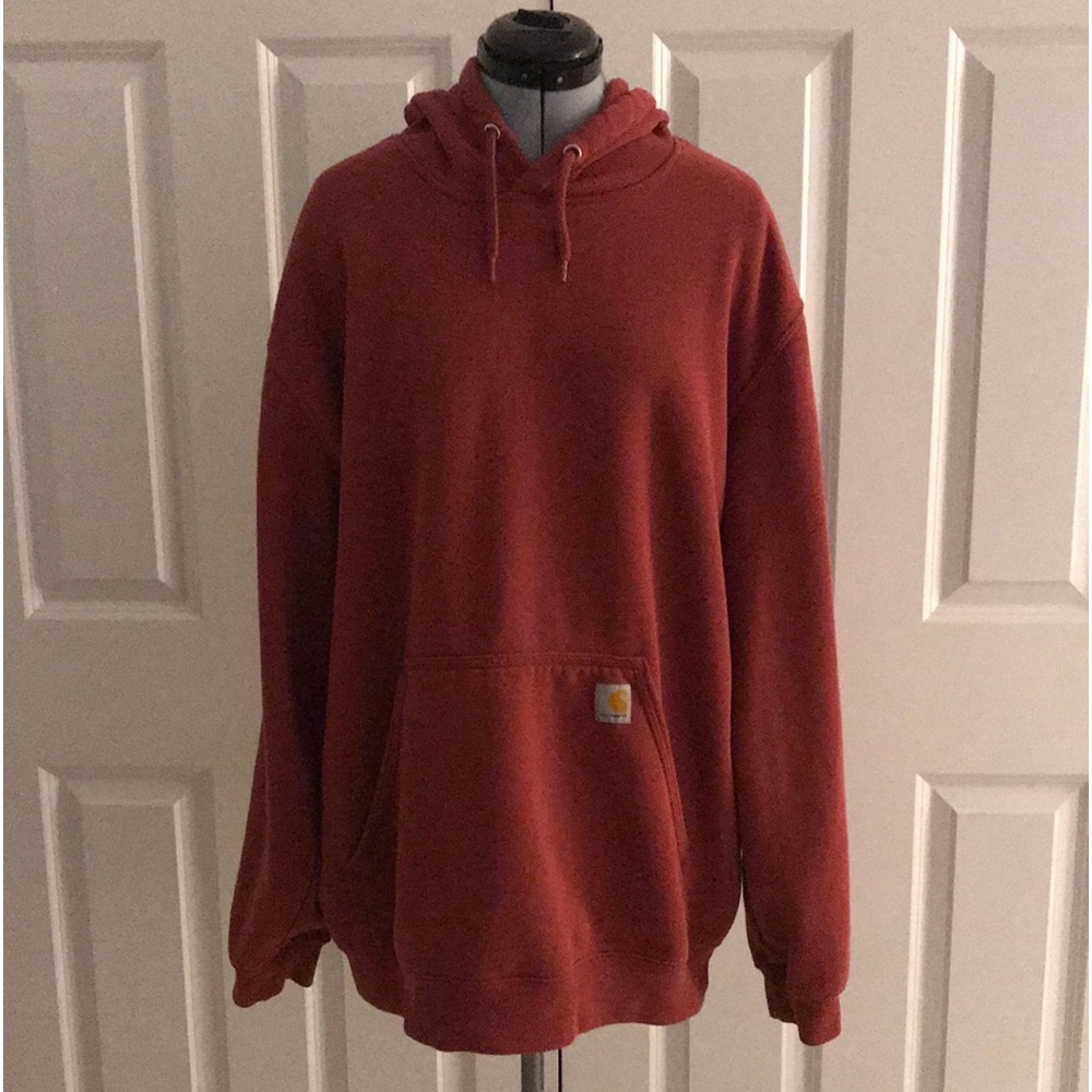 Carhartt Hoodie Hooded Sweatshirt Soft Red Rust Color XL